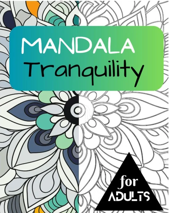 Mandala Tranquility coloring book cover